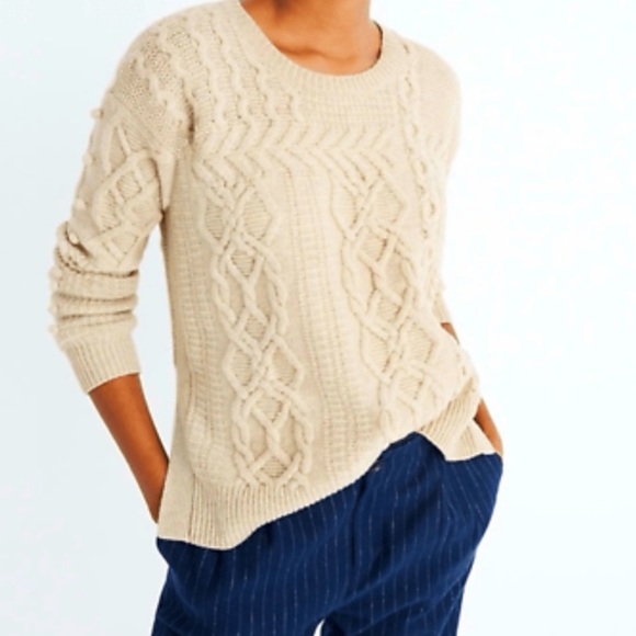 Madewell Cable Knit 100% Wool Sweater - Picture 7 of 13